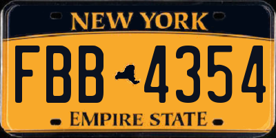 NY license plate FBB4354