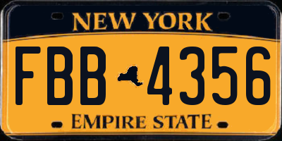 NY license plate FBB4356