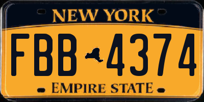 NY license plate FBB4374