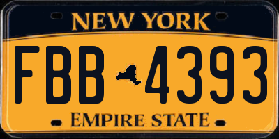 NY license plate FBB4393