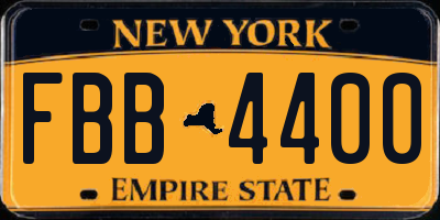 NY license plate FBB4400