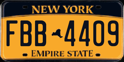 NY license plate FBB4409