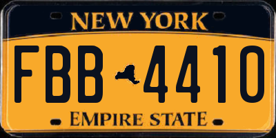 NY license plate FBB4410