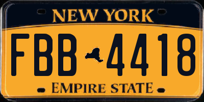 NY license plate FBB4418