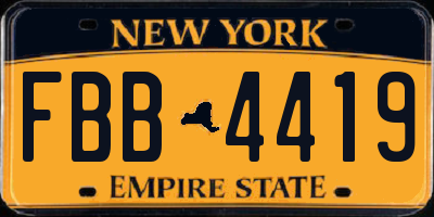 NY license plate FBB4419
