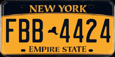 NY license plate FBB4424