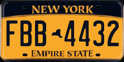 NY license plate FBB4432