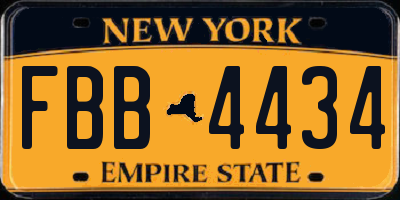 NY license plate FBB4434