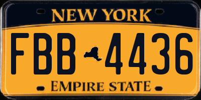 NY license plate FBB4436