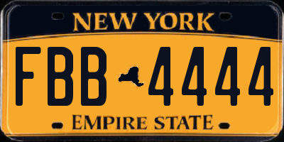 NY license plate FBB4444