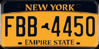 NY license plate FBB4450