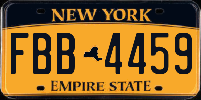 NY license plate FBB4459
