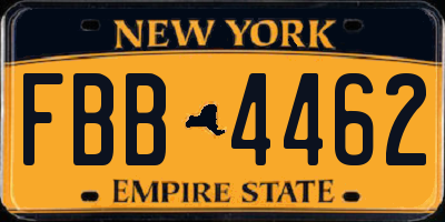 NY license plate FBB4462