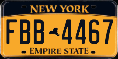 NY license plate FBB4467
