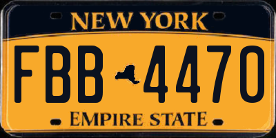 NY license plate FBB4470