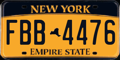 NY license plate FBB4476