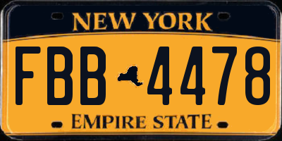 NY license plate FBB4478