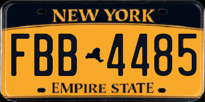 NY license plate FBB4485