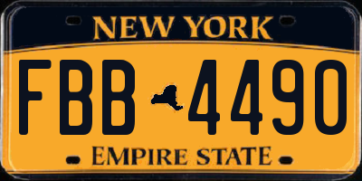 NY license plate FBB4490