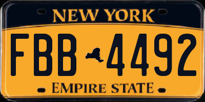 NY license plate FBB4492