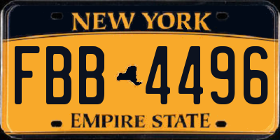 NY license plate FBB4496