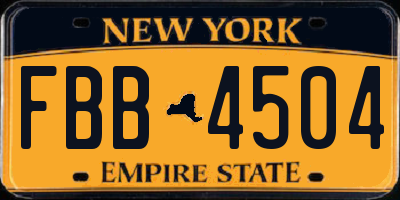 NY license plate FBB4504