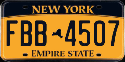 NY license plate FBB4507