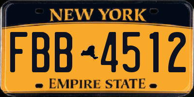 NY license plate FBB4512