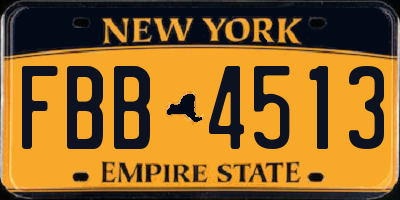 NY license plate FBB4513