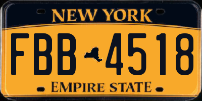NY license plate FBB4518