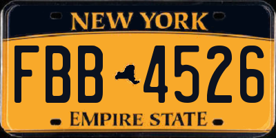 NY license plate FBB4526