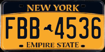 NY license plate FBB4536