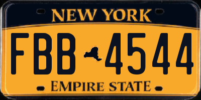 NY license plate FBB4544