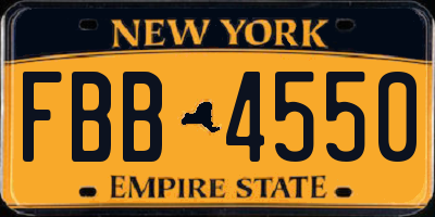 NY license plate FBB4550
