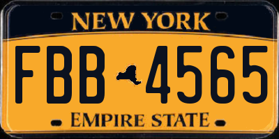 NY license plate FBB4565