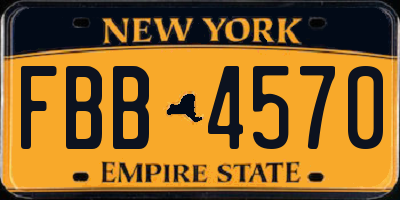 NY license plate FBB4570