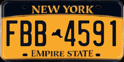 NY license plate FBB4591