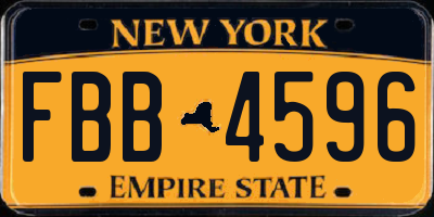 NY license plate FBB4596