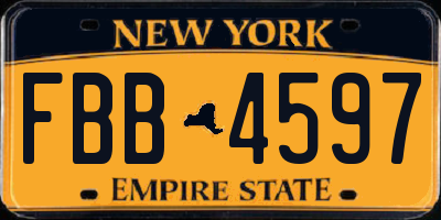 NY license plate FBB4597
