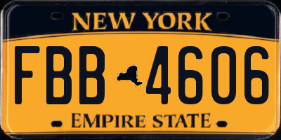 NY license plate FBB4606