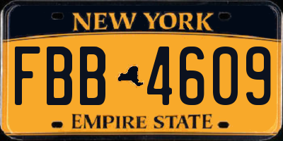 NY license plate FBB4609