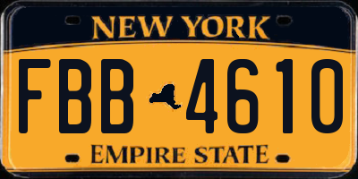 NY license plate FBB4610