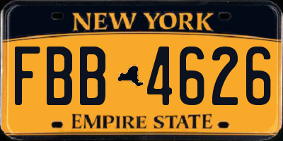 NY license plate FBB4626
