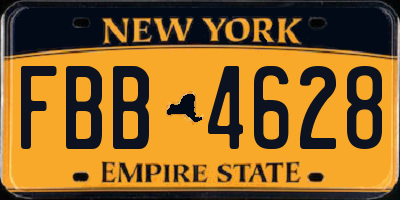 NY license plate FBB4628