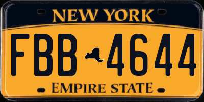 NY license plate FBB4644