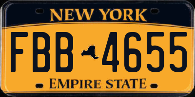 NY license plate FBB4655