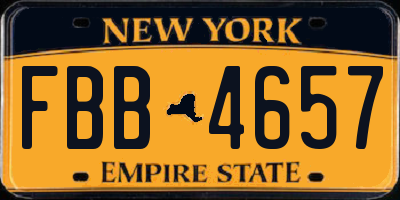 NY license plate FBB4657