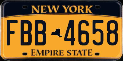 NY license plate FBB4658