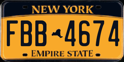 NY license plate FBB4674