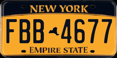 NY license plate FBB4677